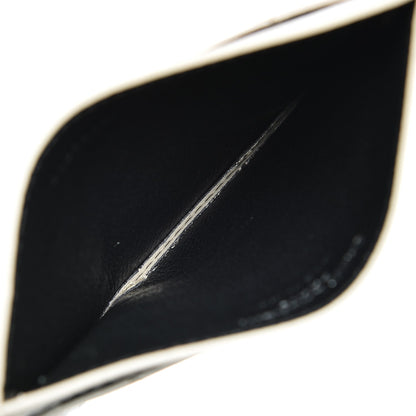 Saint Laurent Grain De Poudre Matelasse Chevron Card Case Icy White 5 of 7