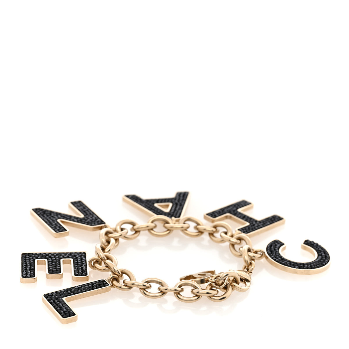 Crystal Logo Bracelet Black Gold