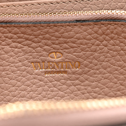 Valentino Garavani Pebbled Calfskin Rockstud Zip Around Wallet Poudre 6 of 7