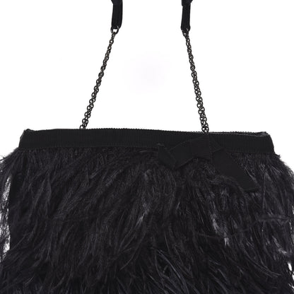 Prada Piume Feather Satin Chain Tote Black 9 of 9