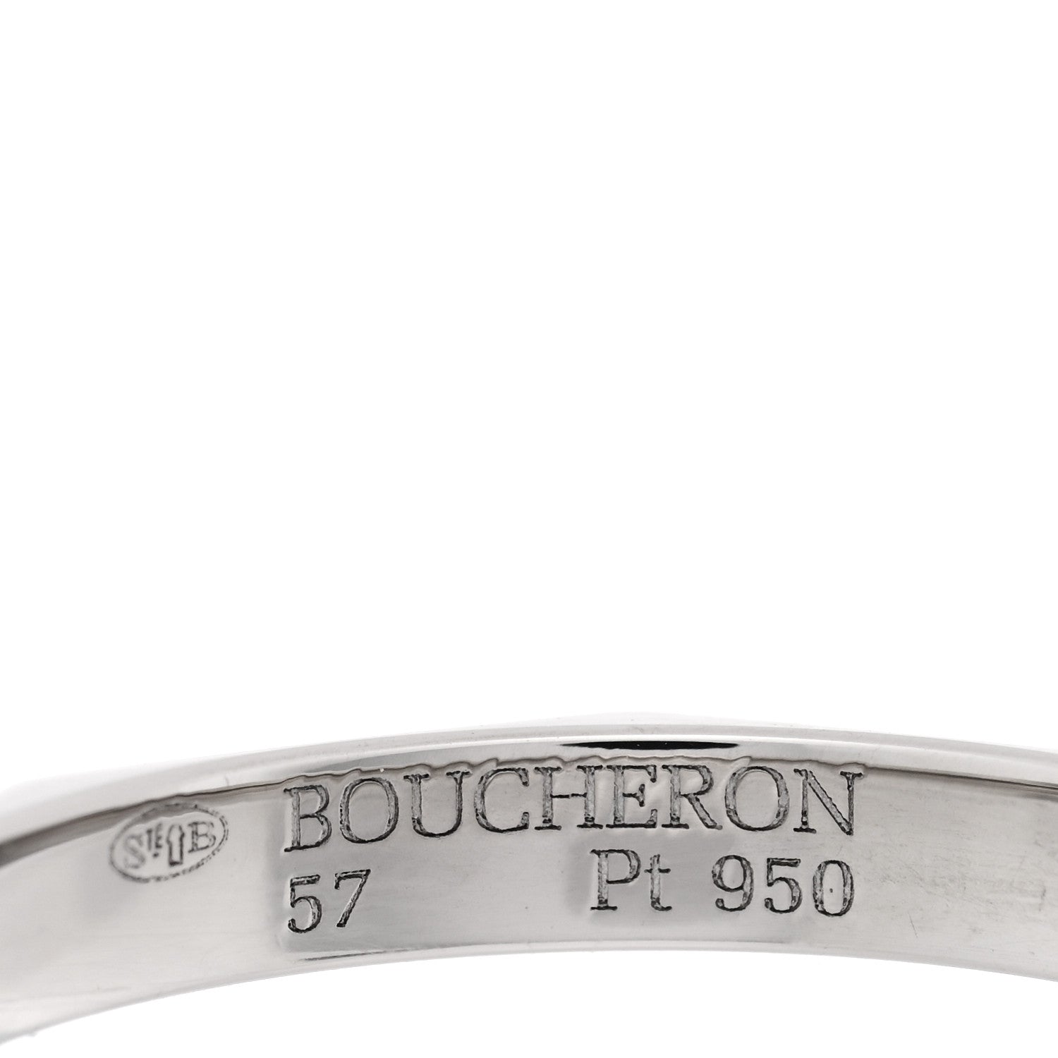 Boucheron Platinum Medium Facette Band Ring 57 8 4 of 5