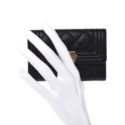 Chanel Caviar Quilted Boy Flap Card Holder Black 2 of 11