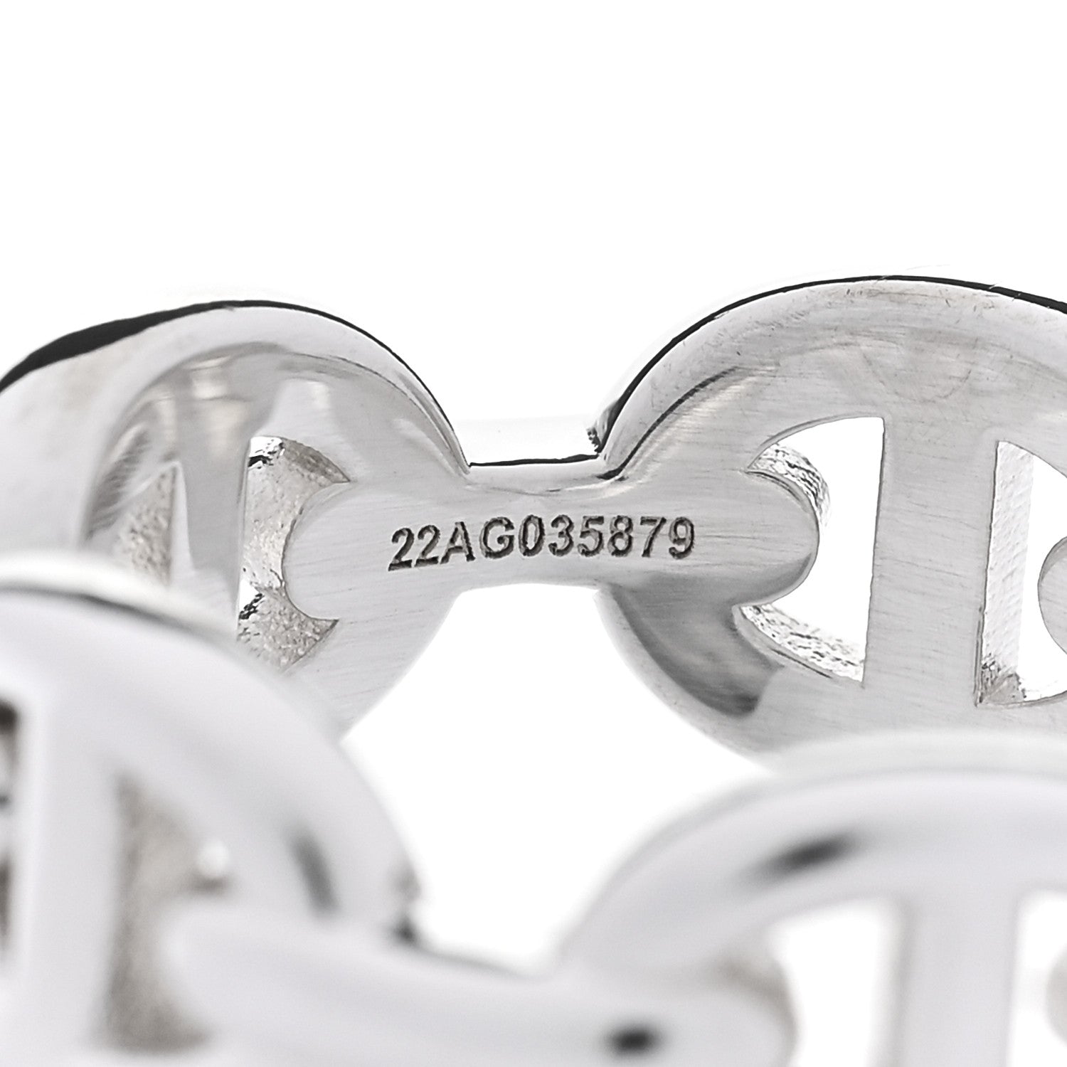 Hermes Sterling Silver PM Chaine d'Ancre Enchainee Band Ring  50 5.25 5 of 8