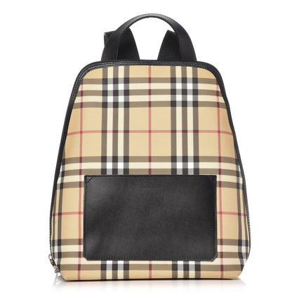 Burberry Canvas House Check Backpack Black 1 of 11