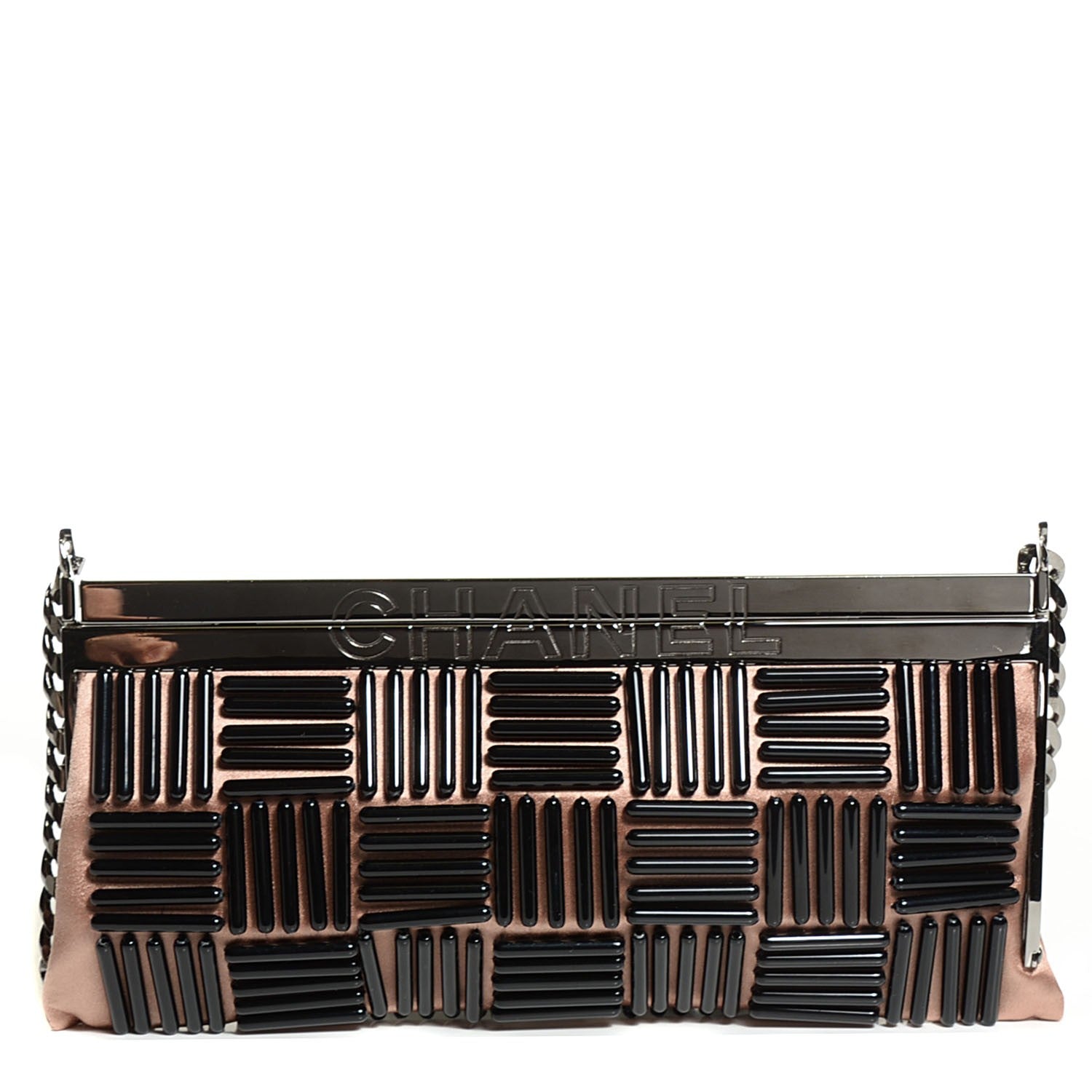Chanel Satin Evening Bag Beige 1 of 7