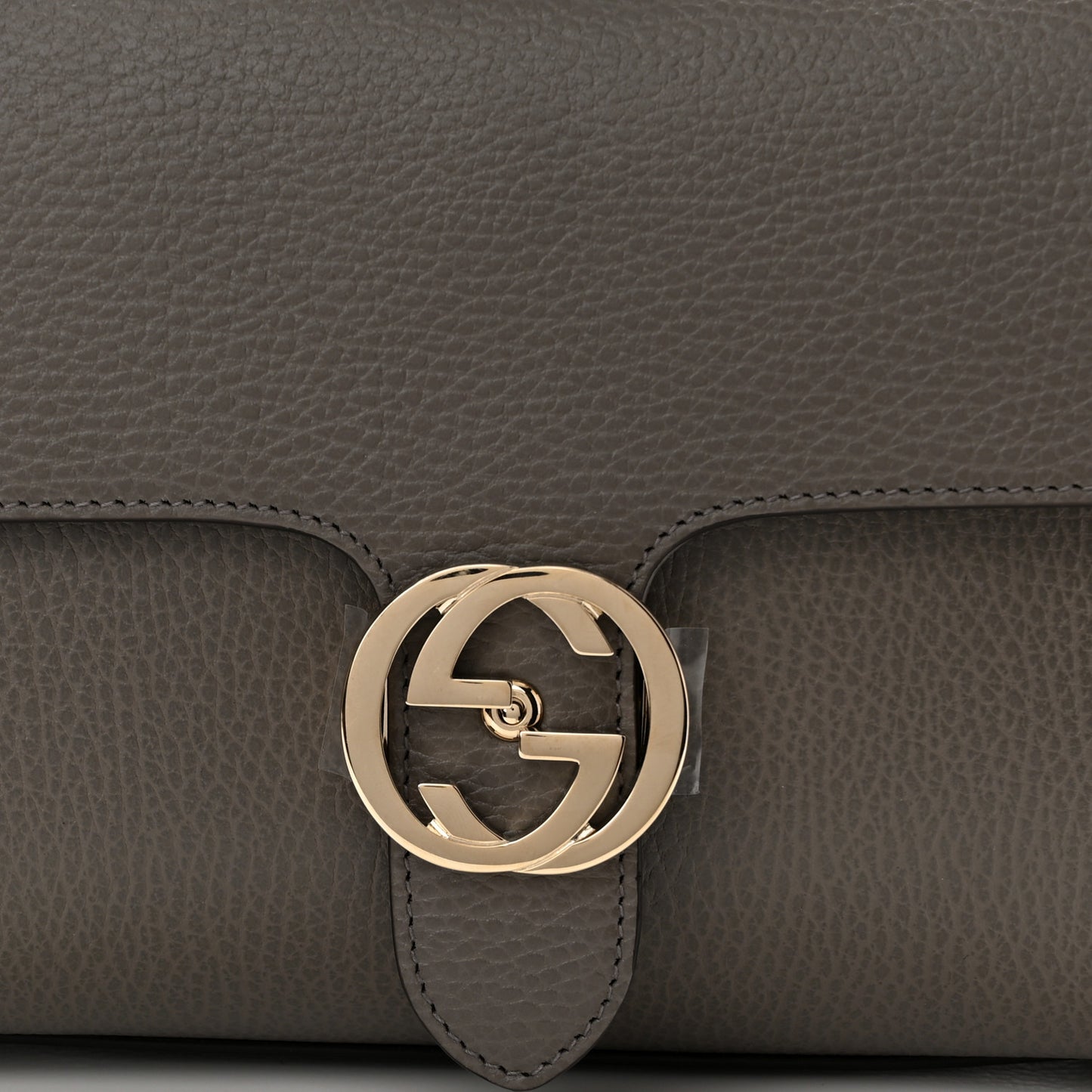Dollar Calfskin Interlocking G Top Handle Shoulder Bag Loess