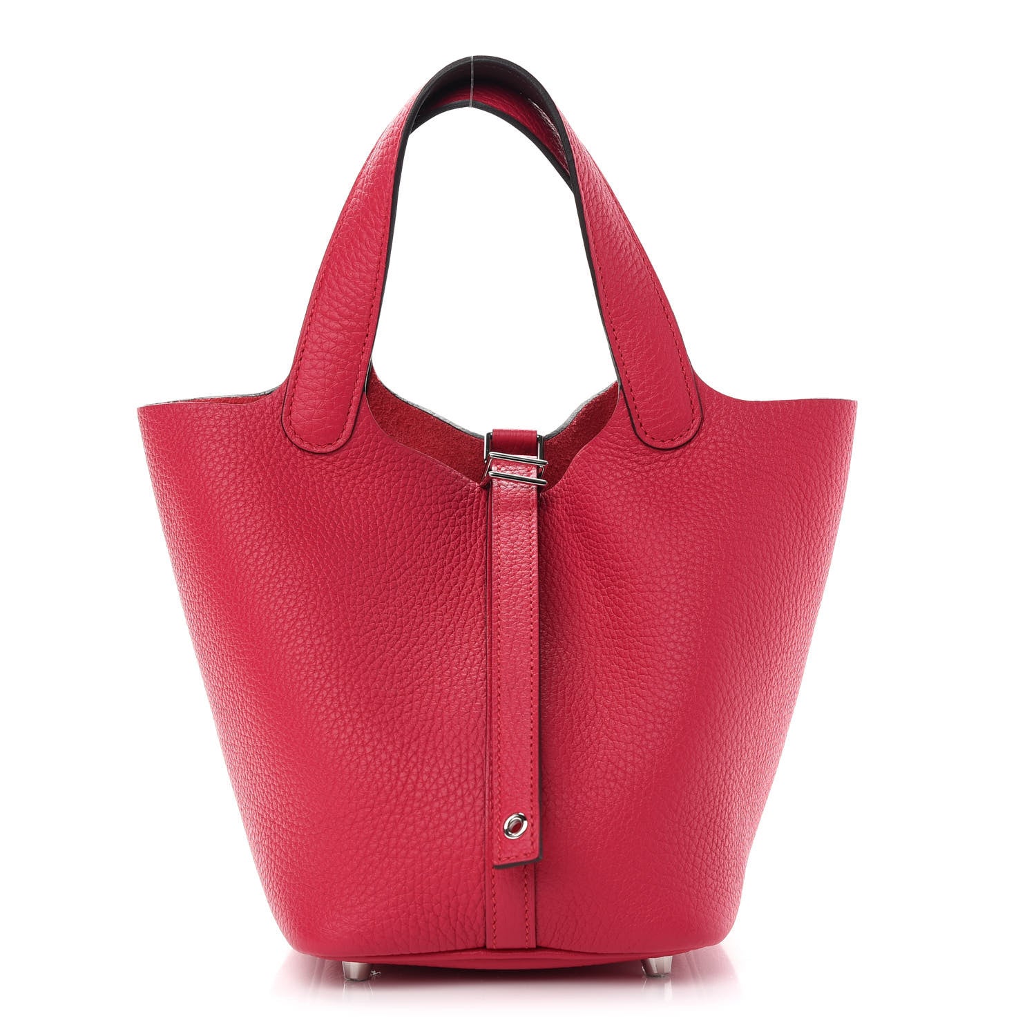 Hermes Taurillon Clemence Swift Eclat Picotin Lock 18 PM Framboise Rouge Sellier 1 of 9