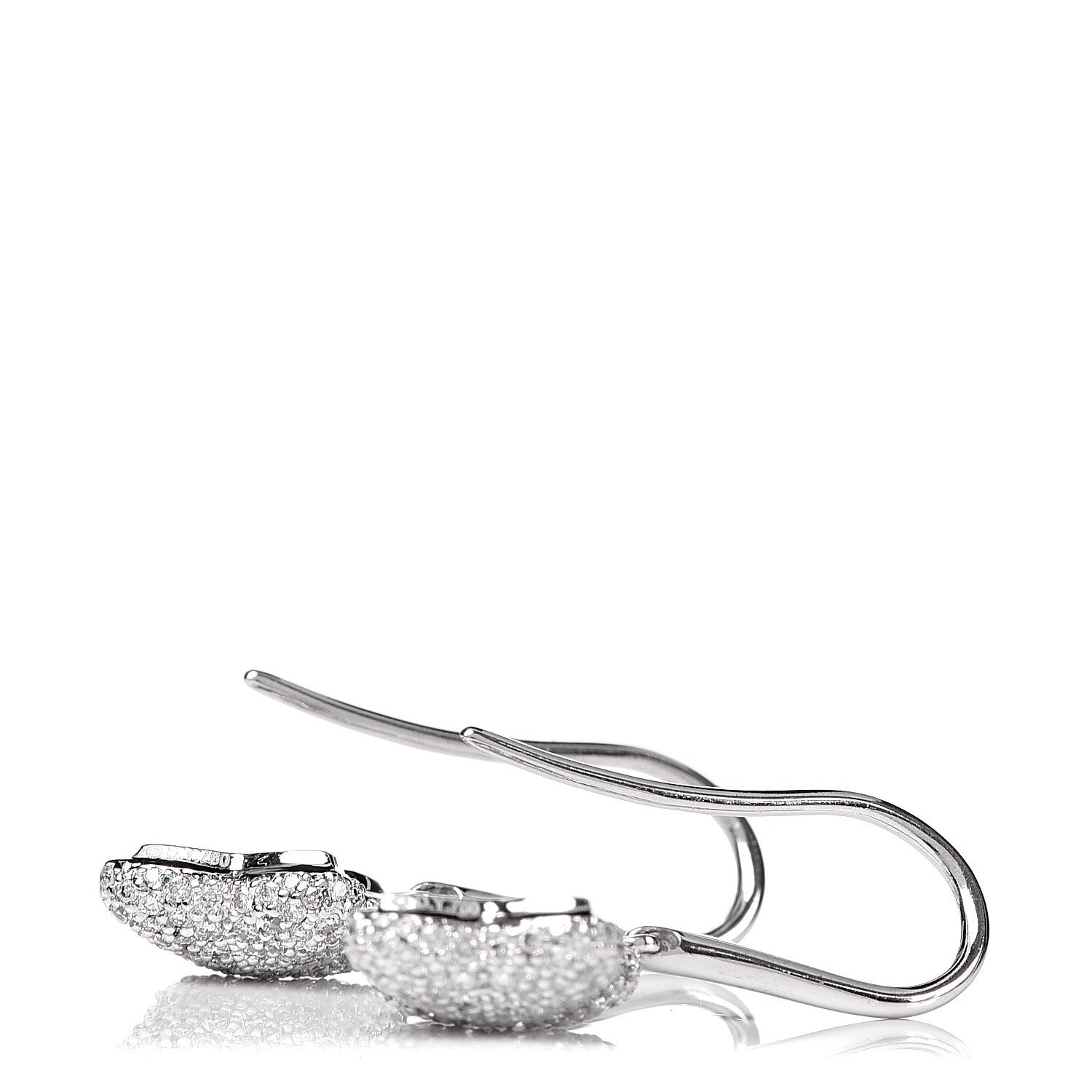 David Yurman 18K White Gold Diamond Quatrefoil Drop Earrings 3 of 4