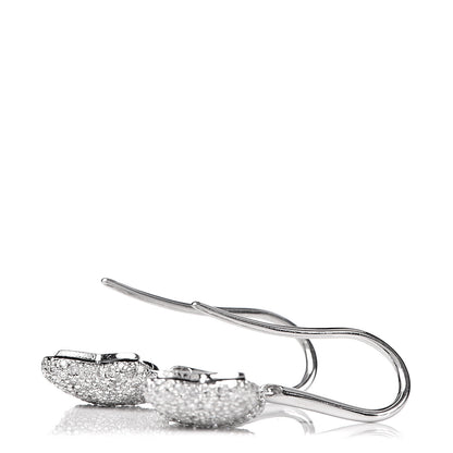 David Yurman 18K White Gold Diamond Quatrefoil Drop Earrings 3 of 4