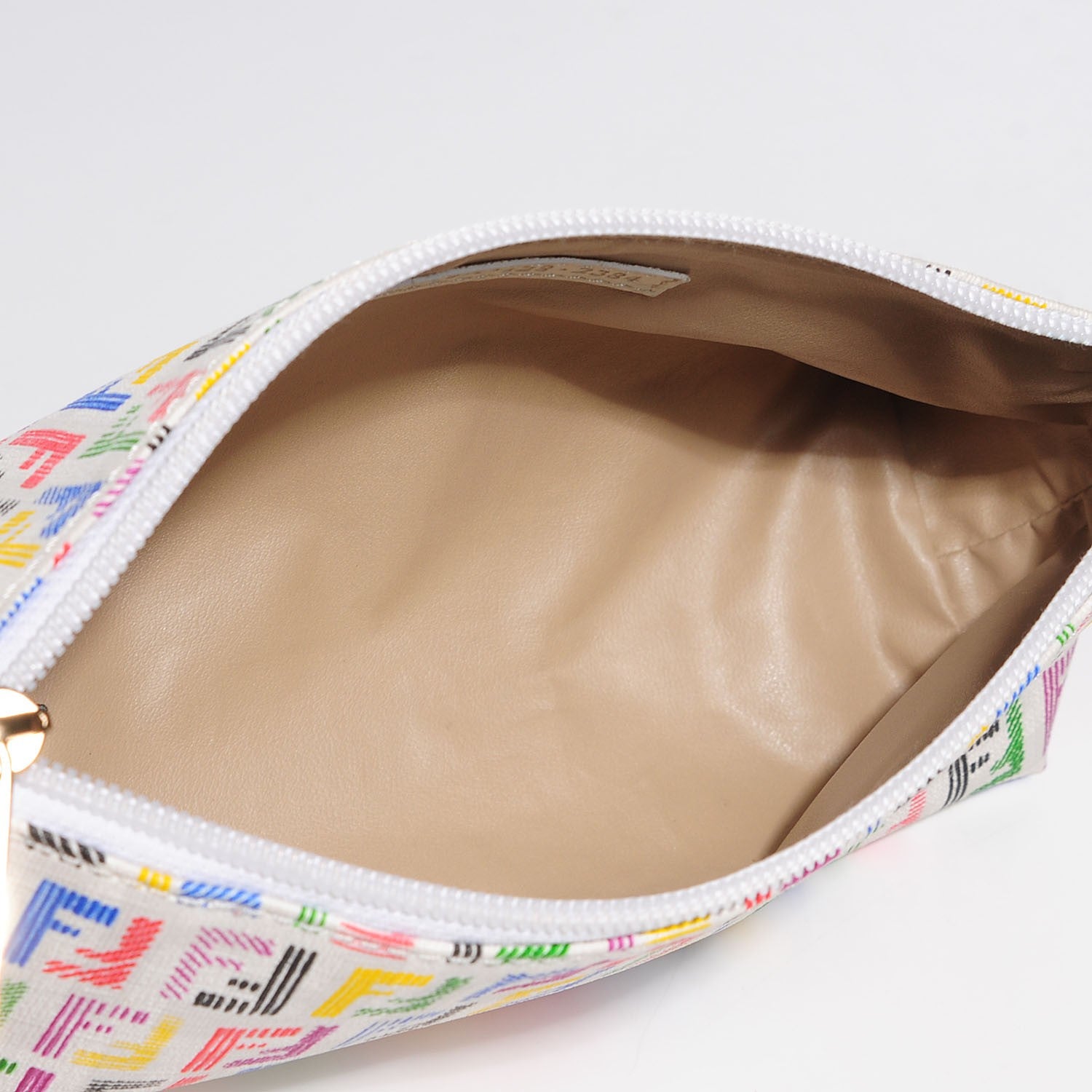 Fendi Zucchino Spalmati FF Multicolor Cosmetic Pouch White Multicolor 5 of 9