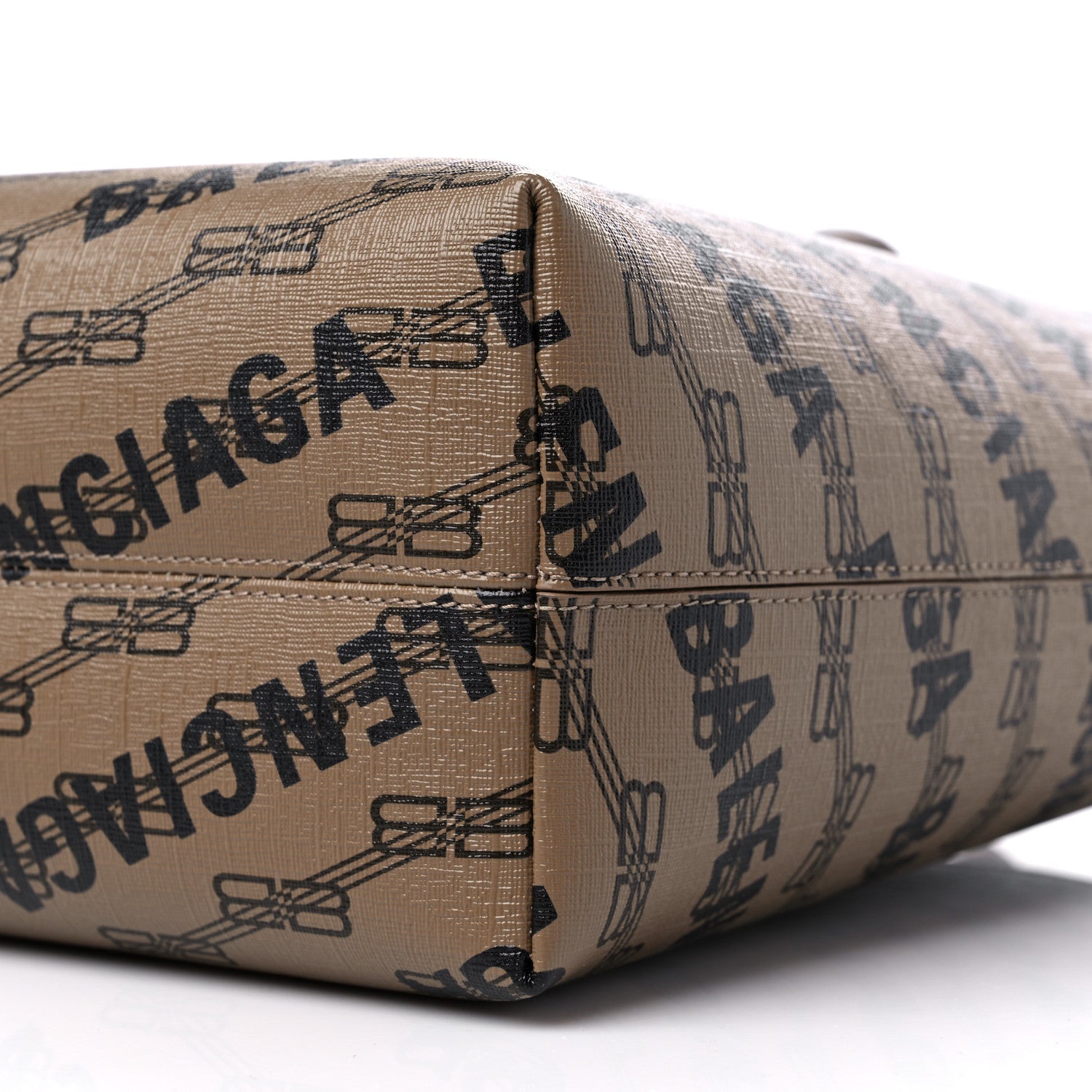 Balenciaga Coated Canvas BB Monogram Allover Logo Medium Signature East West Shopper Bag Beige Brown Black 9 of 9