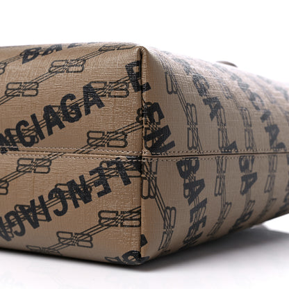 Balenciaga Coated Canvas BB Monogram Allover Logo Medium Signature East West Shopper Bag Beige Brown Black 9 of 9