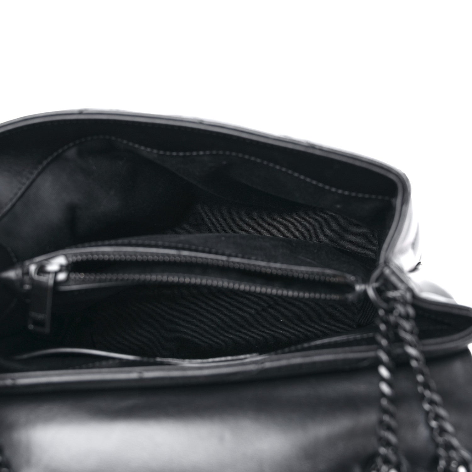 Saint Laurent Calfskin Y Quilted Monogram Monochrome Small Loulou Chain Satchel Black 5 of 15