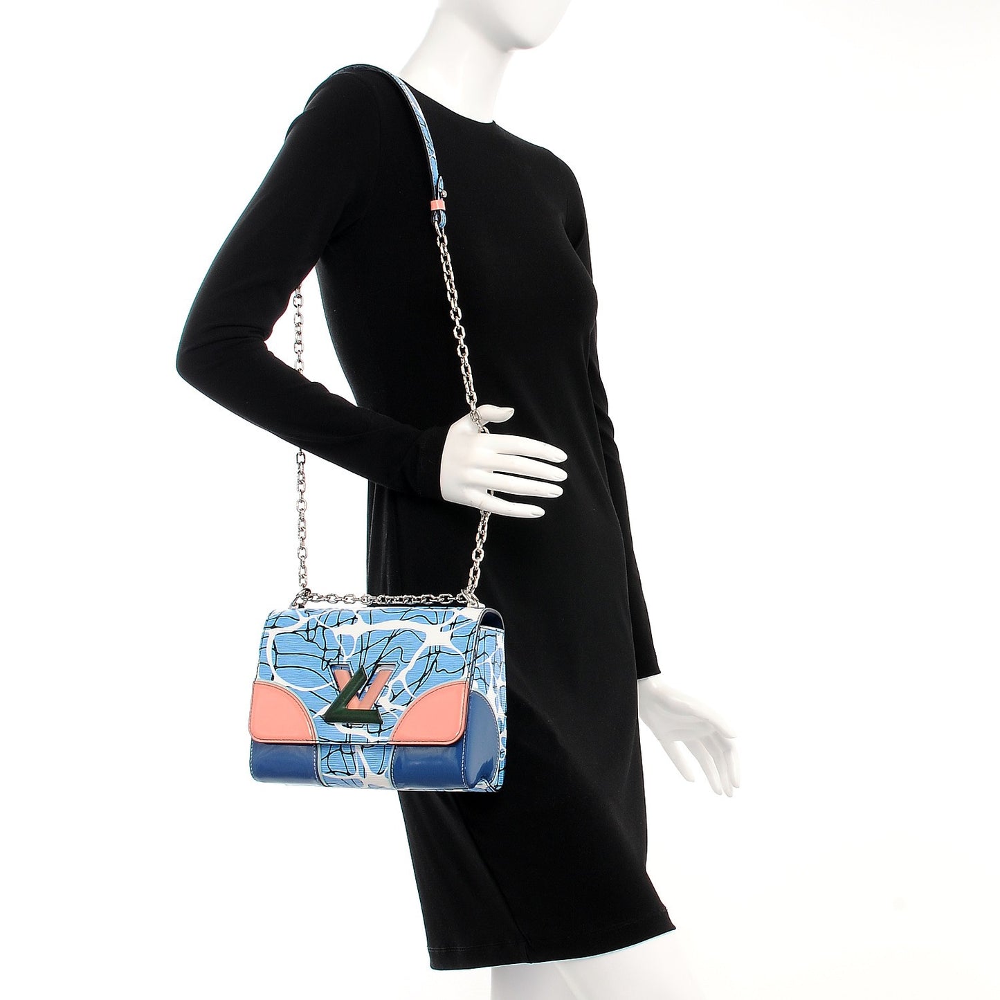 Epi Twist Shoulder Bag MM Aqua