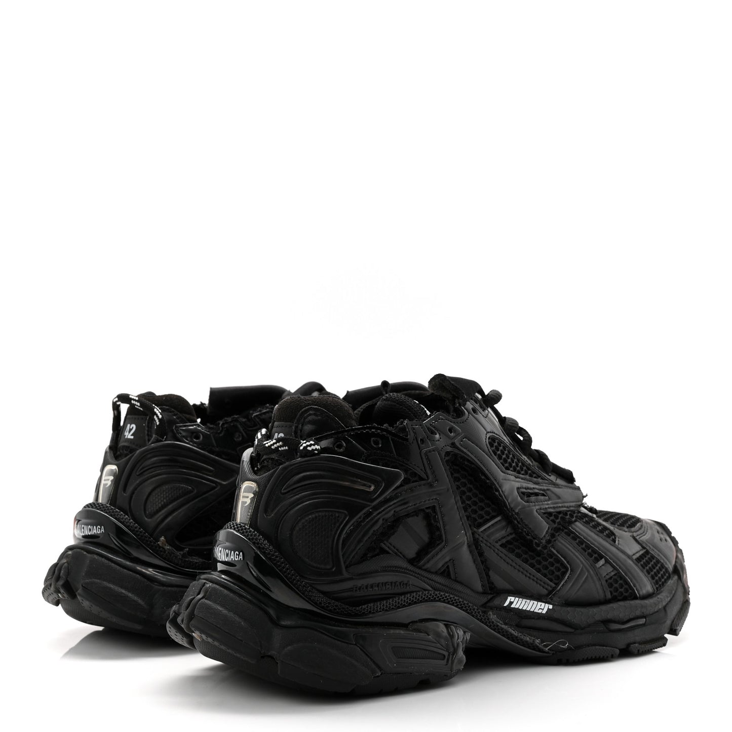 Mesh Rubber Monocolor Mens Runner Sneakers 42 Black