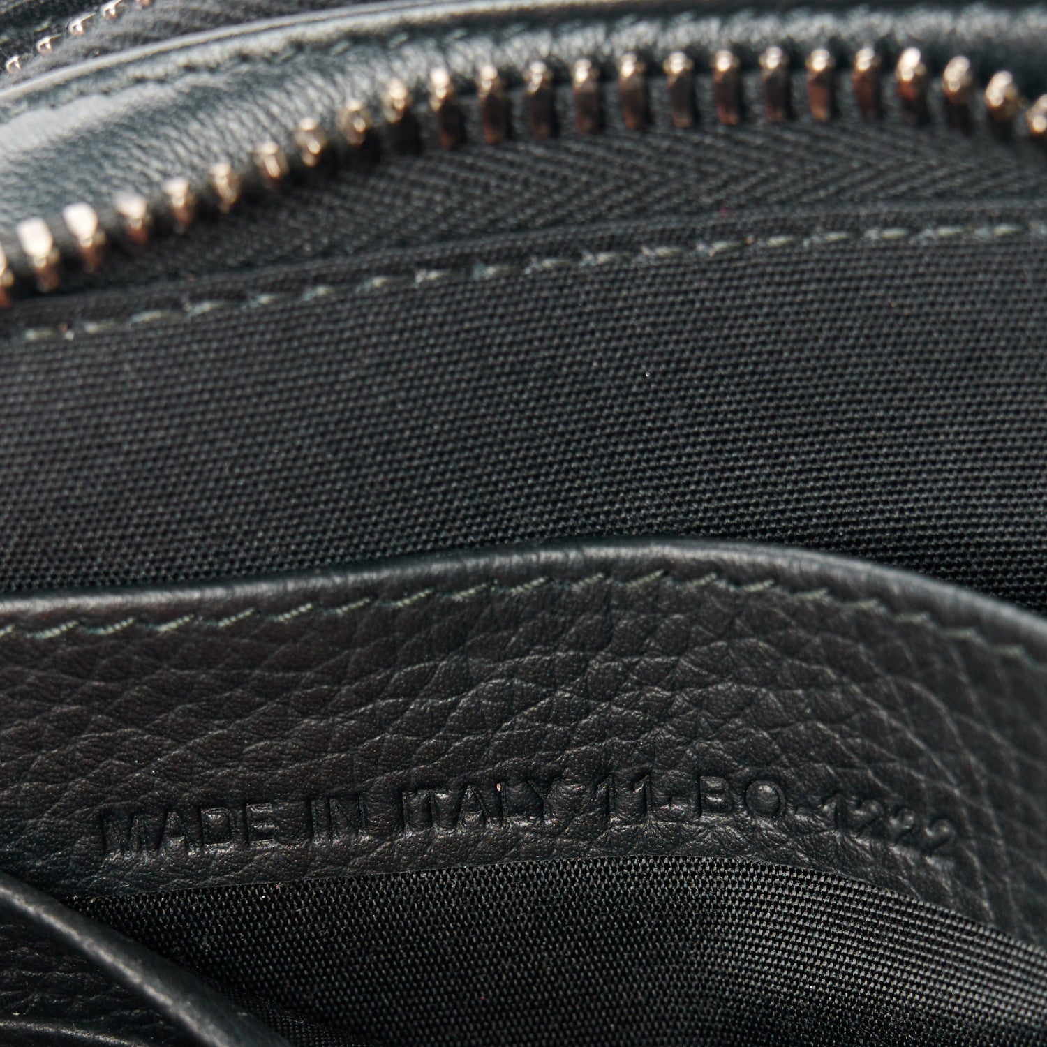 Christian Dior Grained Calfskin CD Icon Zipped Pouch With Strap Black 8 of 12