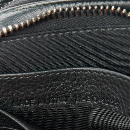 Christian Dior Grained Calfskin CD Icon Zipped Pouch With Strap Black 8 of 12