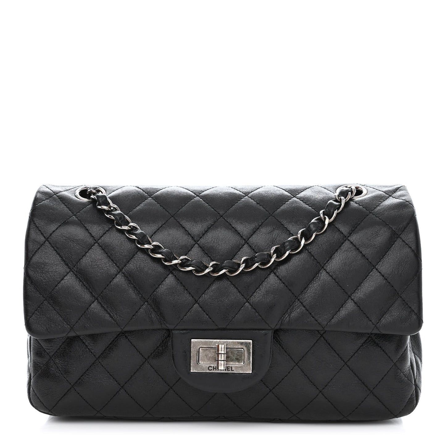 Lambskin Quilted Medium Hybrid Reissue Flap Black