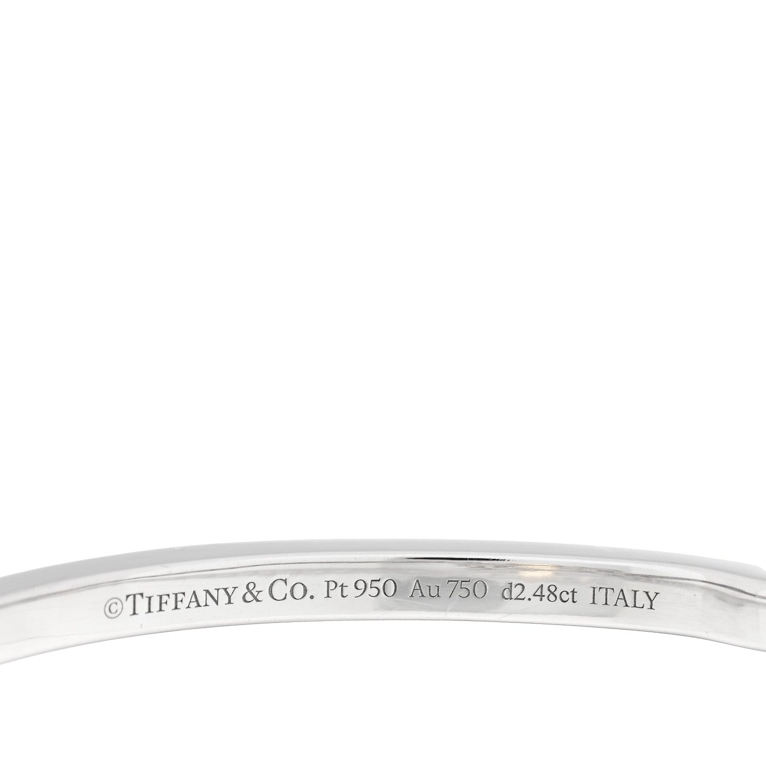Tiffany Platinum 18K Yellow Gold Diamond Edge Hinged Bypass Bangle Bracelet 3 of 3