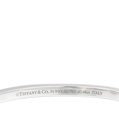 Tiffany Platinum 18K Yellow Gold Diamond Edge Hinged Bypass Bangle Bracelet 3 of 3
