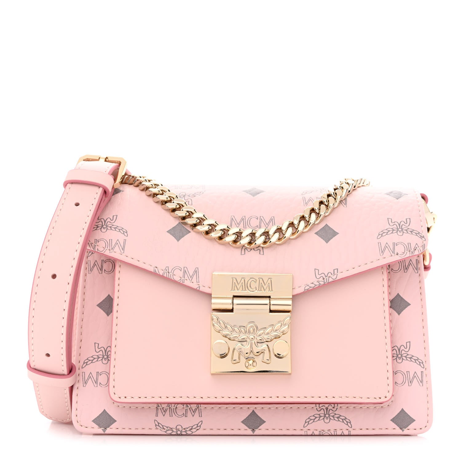 MCM Visetos Mini Patricia Crossbody Bag Powder Pink 1 of 9
