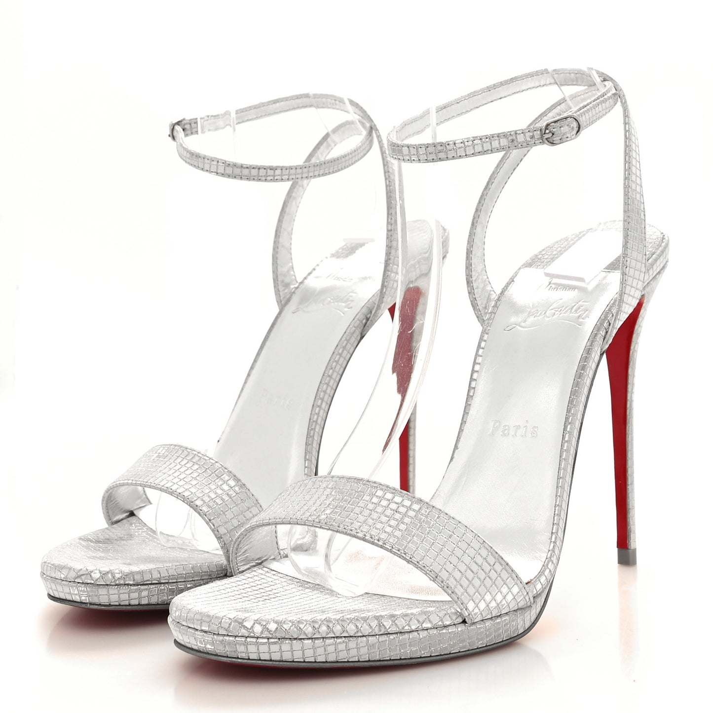 Micro 3D Loubi Queen 120 Pumps 39.5 Silver