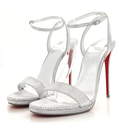 Christian Louboutin Micro 3D Loubi Queen 120 Pumps 39.5 Silver 3 of 8