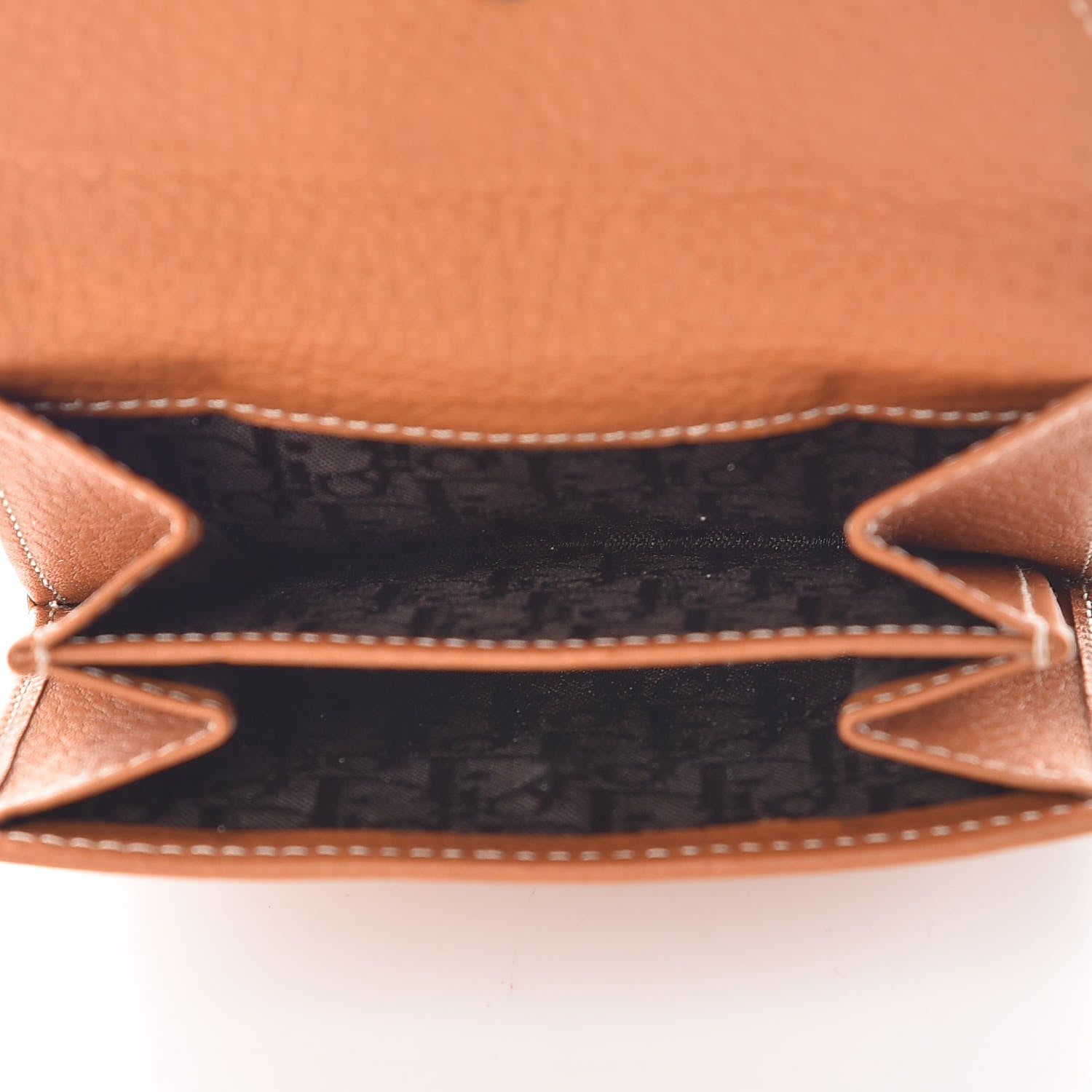 Christian Dior Calfskin Saddle Wallet Light Brown 5 of 8