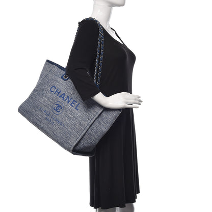 Chanel Canvas Large Deauville Tote Blue 3 of 12