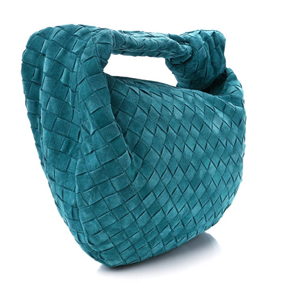 Bottega Veneta Suede Intrecciato Teen Jodie Hobo Petroleum Blue 3 of 11