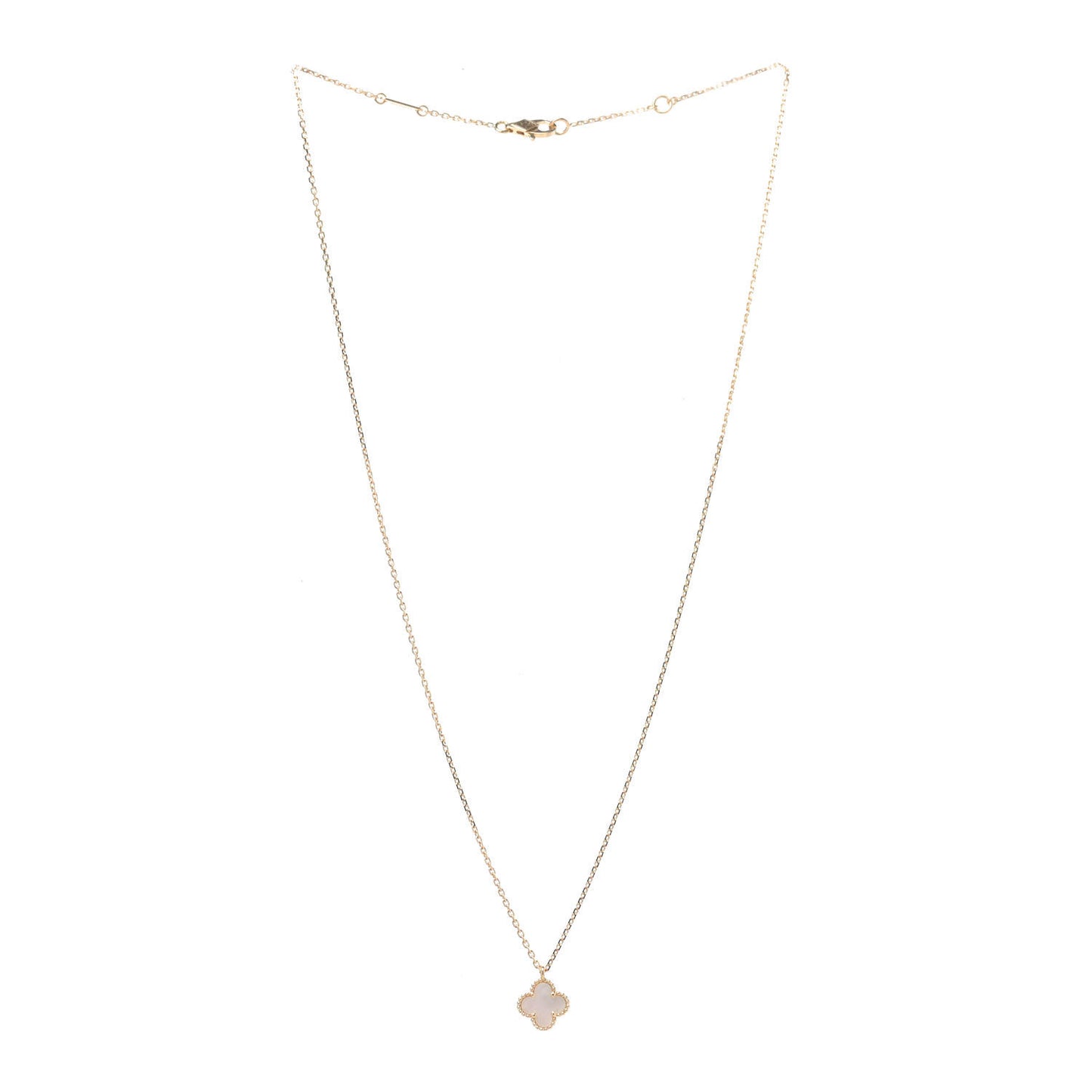 18K Yellow Gold Mother of Pearl Sweet Alhambra Pendant Necklace