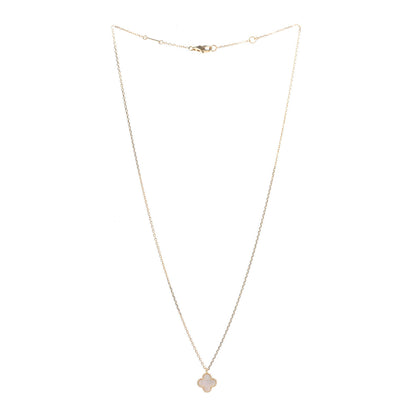 Van Cleef & Arpels 18K Yellow Gold Mother of Pearl Sweet Alhambra Pendant Necklace 3 of 5