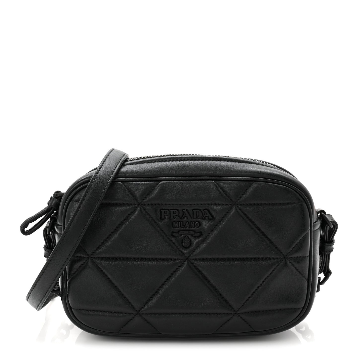 Nappa Triangle Stitched Spectrum Camera Bag Black