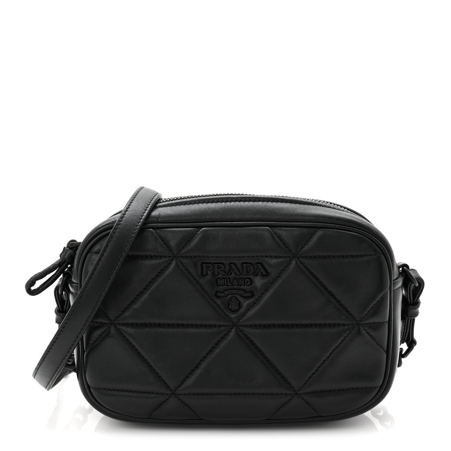 Prada Nappa Triangle Stitched Spectrum Camera Bag Black 1 of 10