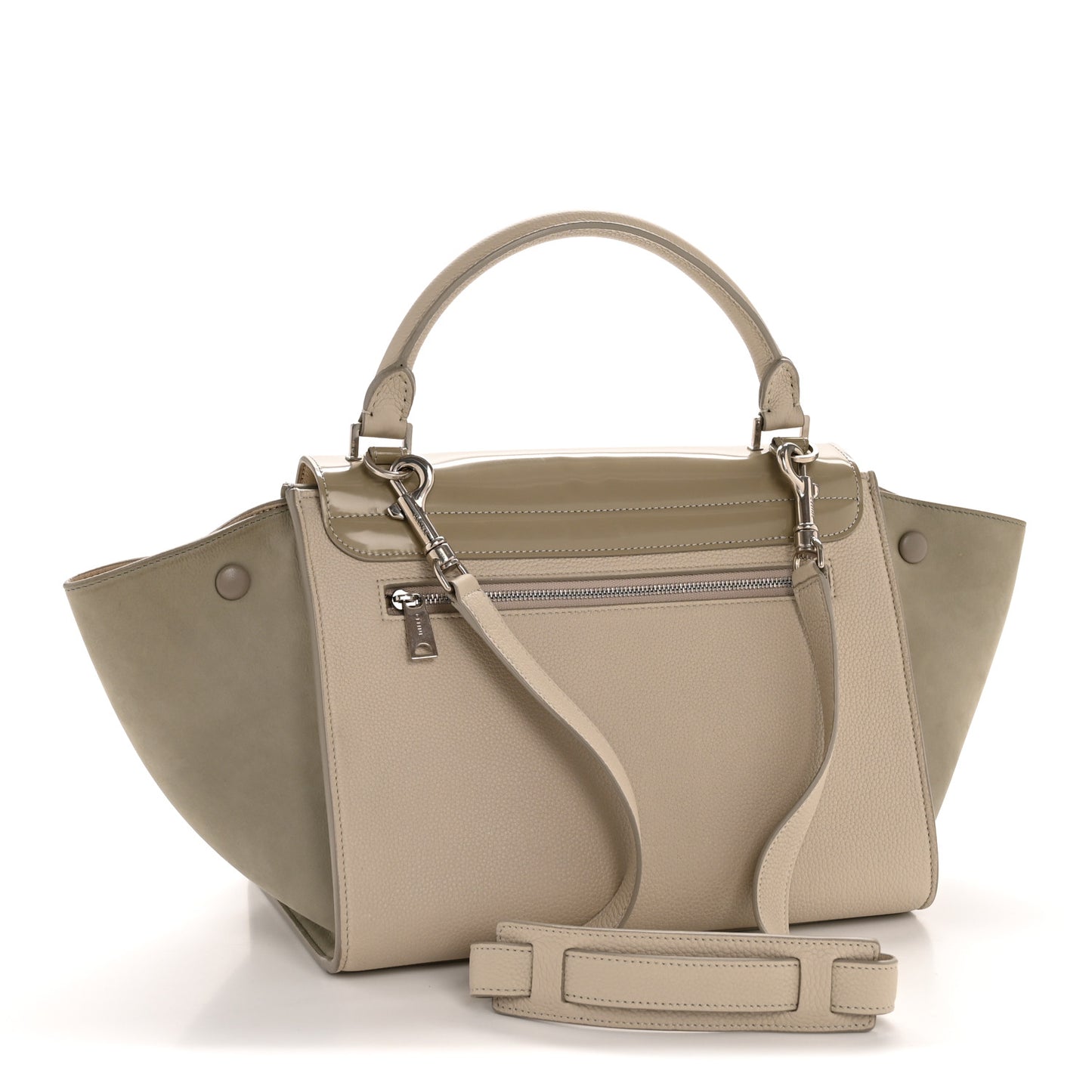 Spazzolato Calfskin Nubuck Small Trapeze Quartz