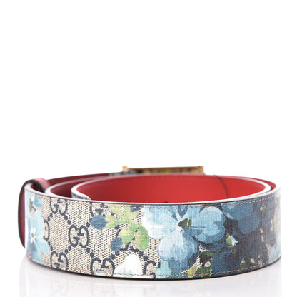 Gucci GG Plus Monogram Blooms Plaque Belt 90 36 Blue 3 of 6