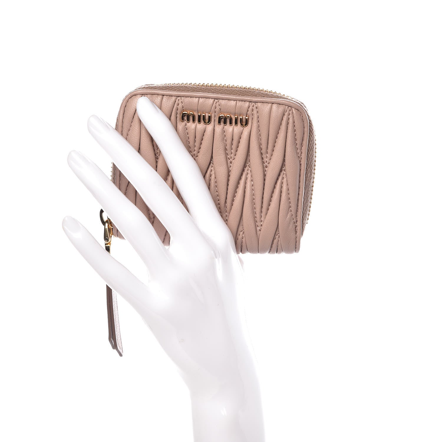 Miu Miu Nappa Matelasse Lux Coin Purse Cammeo 2 of 10
