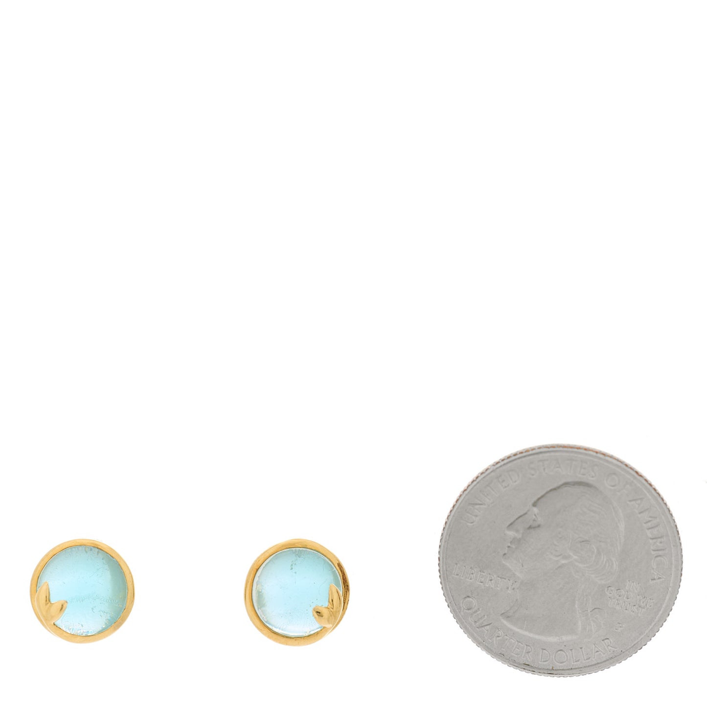18K Yellow Gold Blue Topaz Paloma Picasso Olive Leaf Earrings