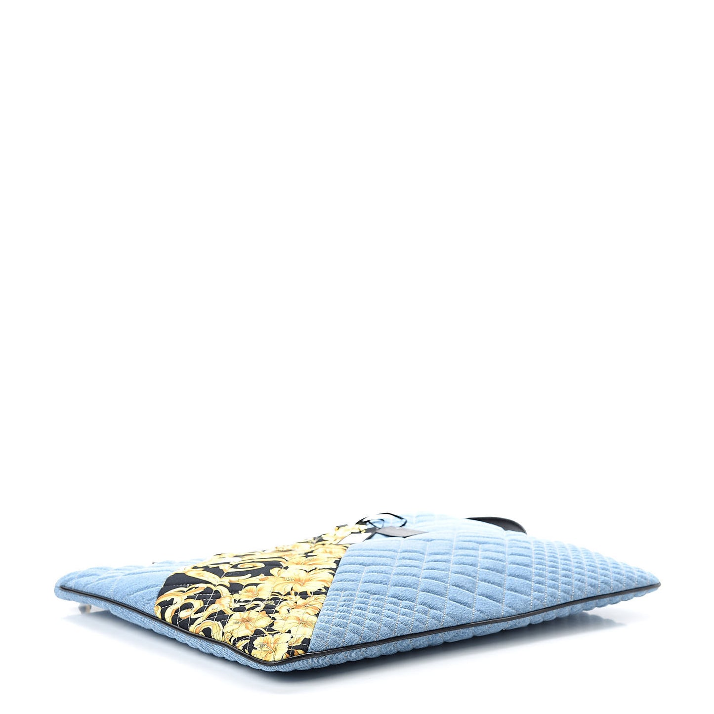 Denim Printed Barocco Shopping Tote Dusk Blue Multicolor