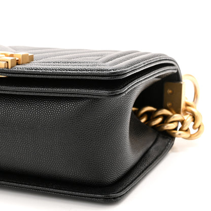 Chanel Caviar Chevron Quilted Small Boy Flap Black 18 of 21