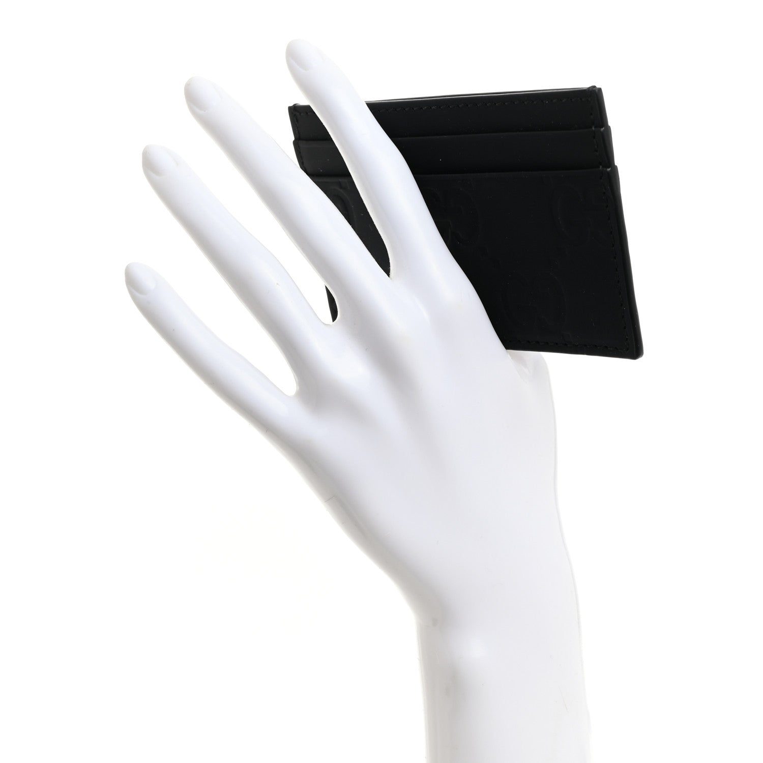 Gucci Rubber Effect GG Embossed Card Holder Black 2 of 7