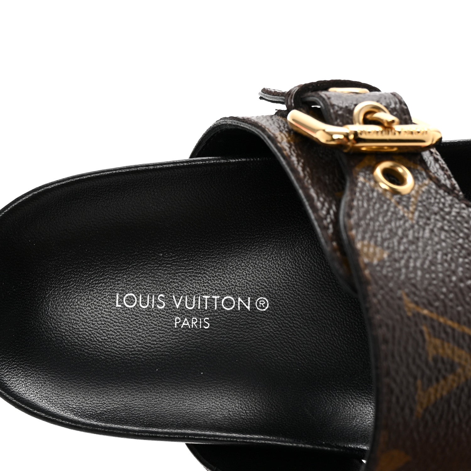 Louis Vuitton Monogram Bom Dia Mule Sandals 36.5 Black 8 of 10