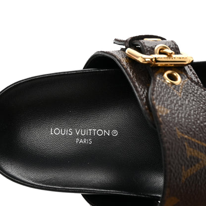Louis Vuitton Monogram Bom Dia Mule Sandals 36.5 Black 8 of 10