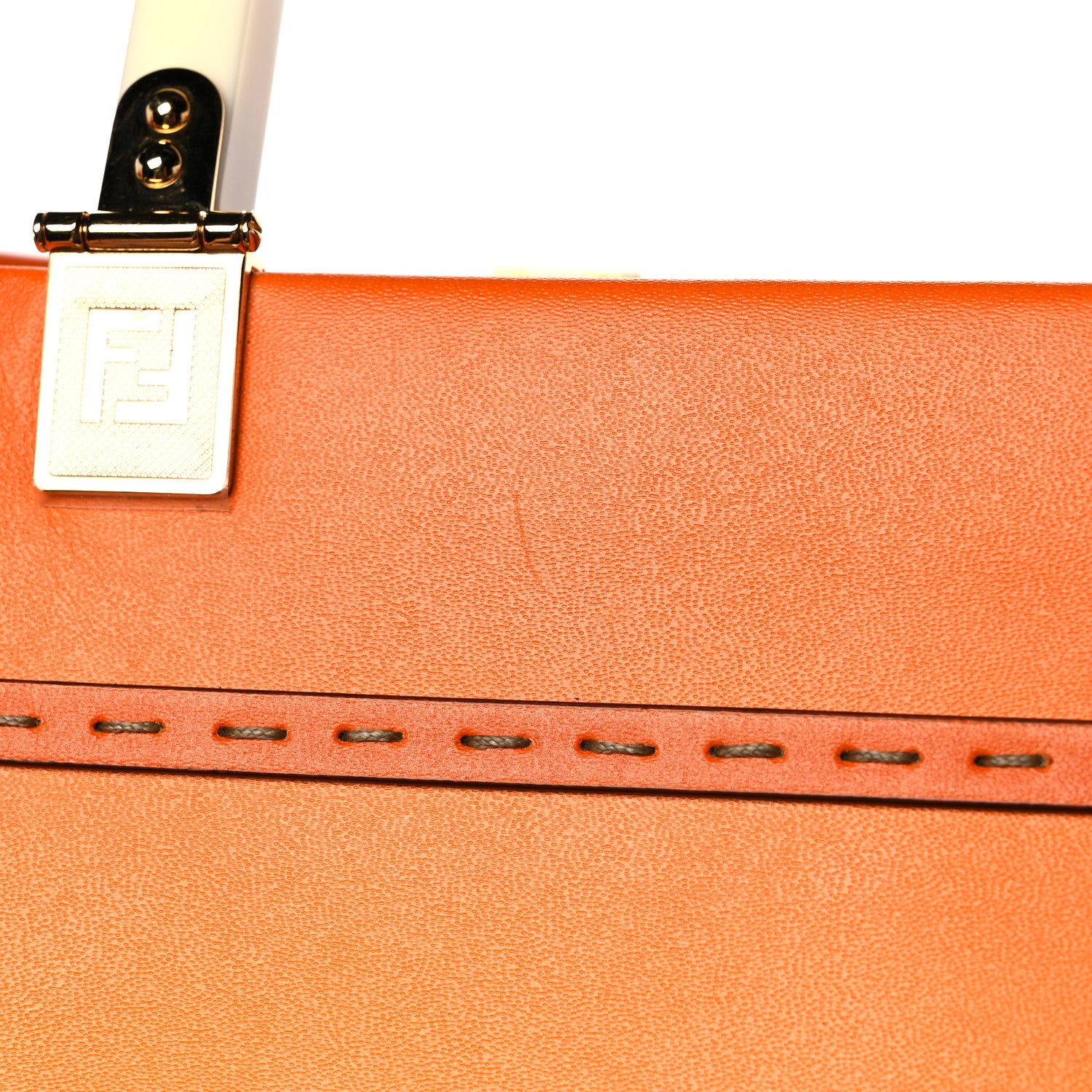 Fendi Vitello King Tamponato Plexiglass Medium Fendi Sunshine Shopper Tote Clementine 16 of 18