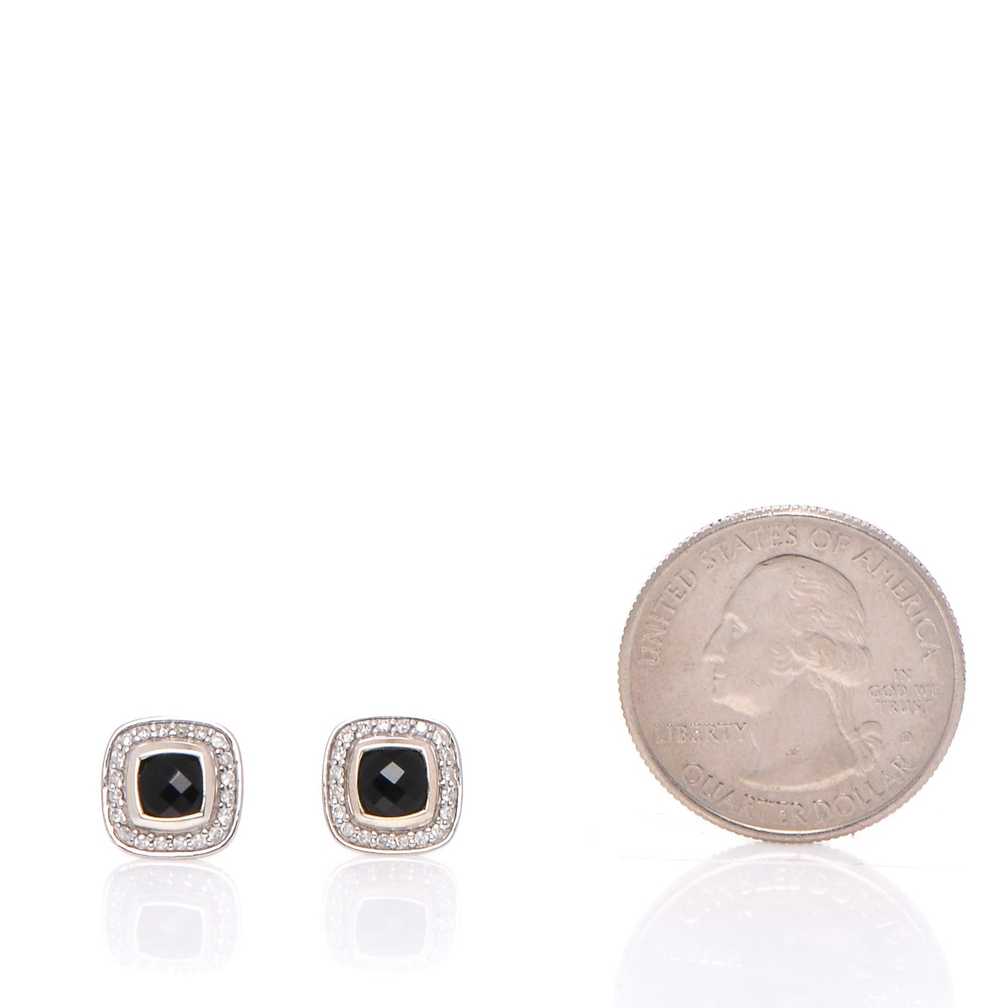 Sterling Silver Diamond Black Onyx 5mm Petite Albion Earrings