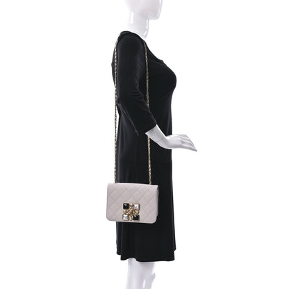Chanel Calfskin Quilted Crystal Pearl Small Flap Bag White 2 of 9