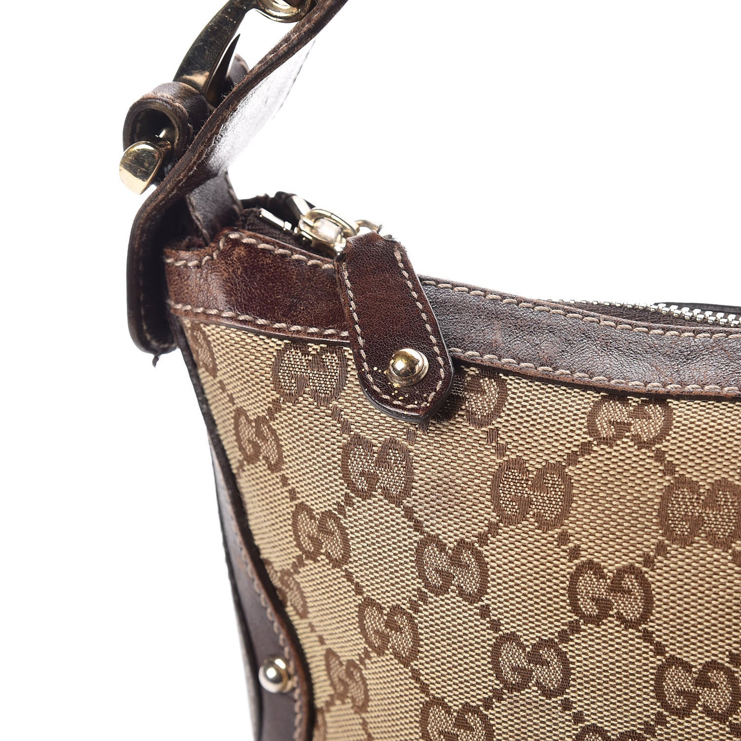 Monogram Pelham Studded Shoulder Bag Brown
