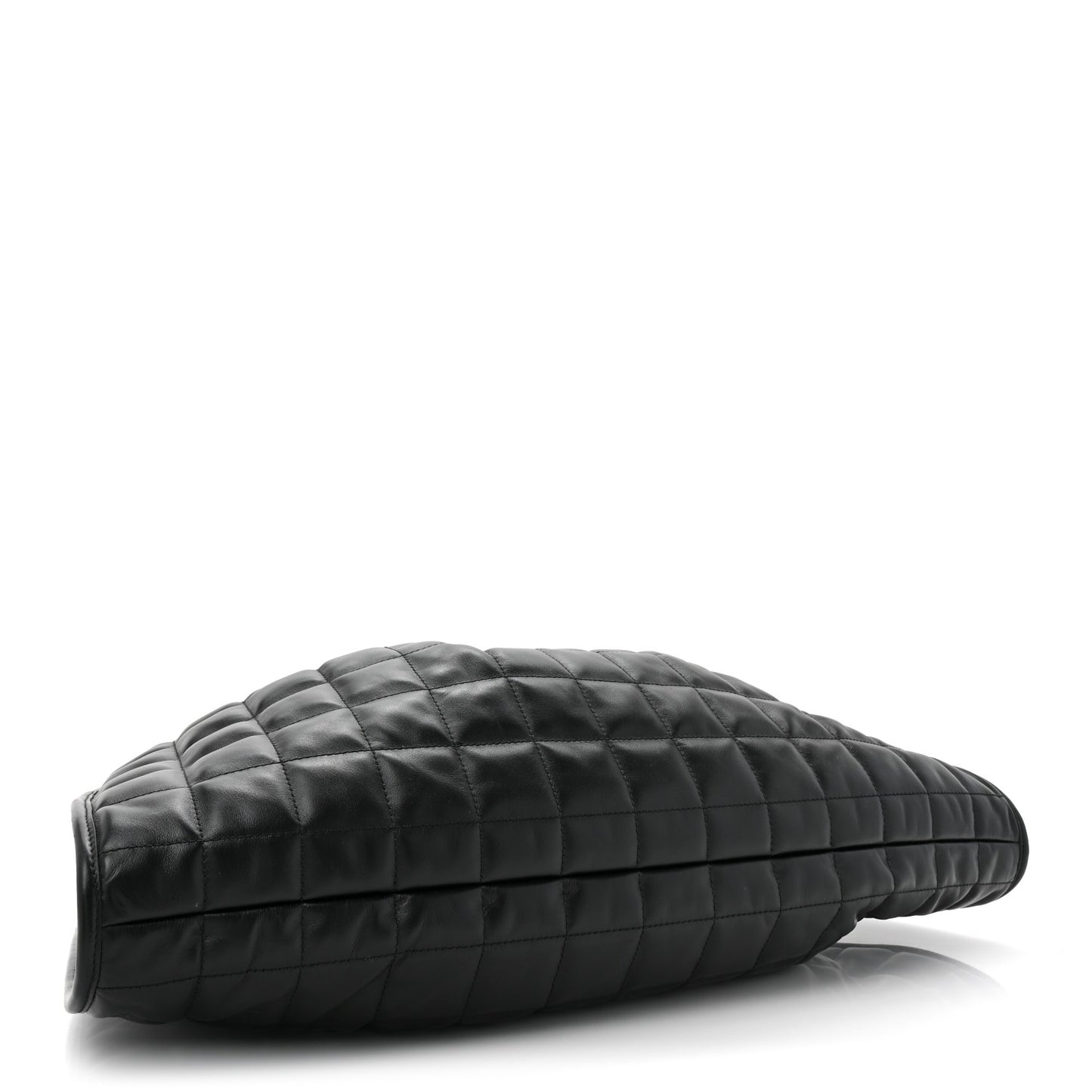 Calfskin Quilted Large Deco Tote Bag Black