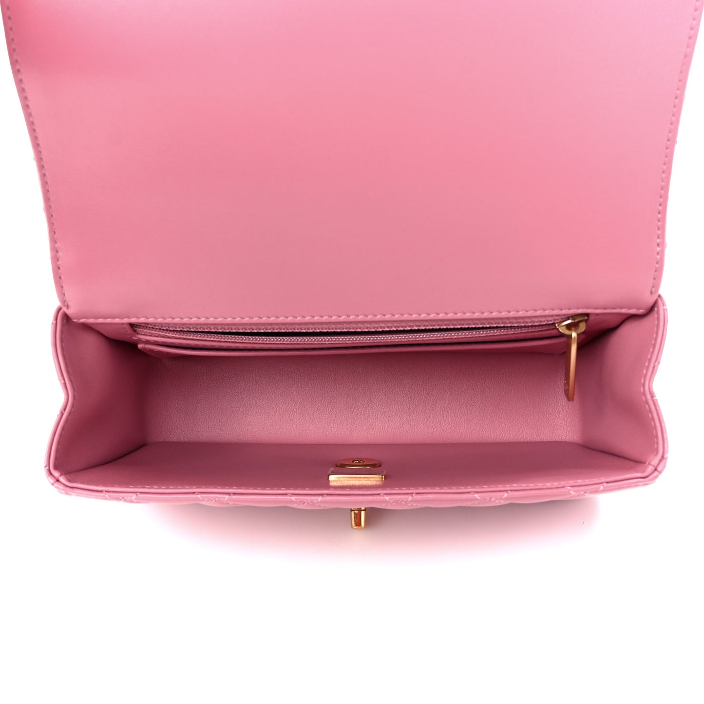 Lambskin Quilted Mini Strass On Top Flap Pink