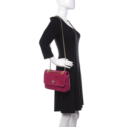 Gucci Suede Azalea Calfskin Small Marina Chain Shoulder Bag Fucsia 2 of 10